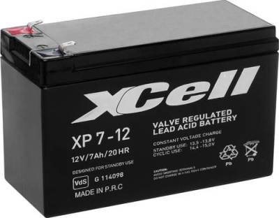 XCell XP712 XCEXP712 Bleiakku 12V 7Ah Blei-Vlies (AGM) (B x H x T) 151 x 94 x 65mm Flachstecker 4.8m von XCell