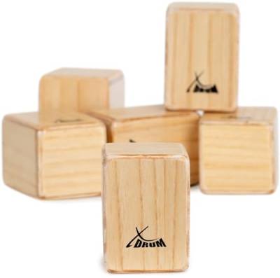 XDrum CSS-6 Small Cajon Shaker Set - Sechs Shaker im Mini-Cajon-Format - Körniger, heller Klang - Größe: 7 x 5 x 5 cm - Komplett aus Holz - Inklusive Aufbewahrungs-"Regal" von XDrum