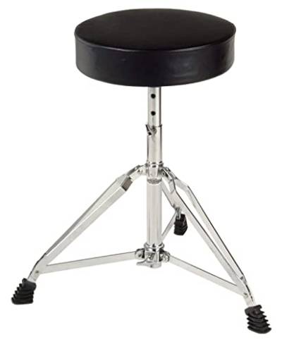 XDrum Schlagzeughocker Pro (doppelstrebig, Höhenverstellbar 50-64cm, Dreibeinig mit Gummifüßen, zusammenklappbar, stabil) von XDrum