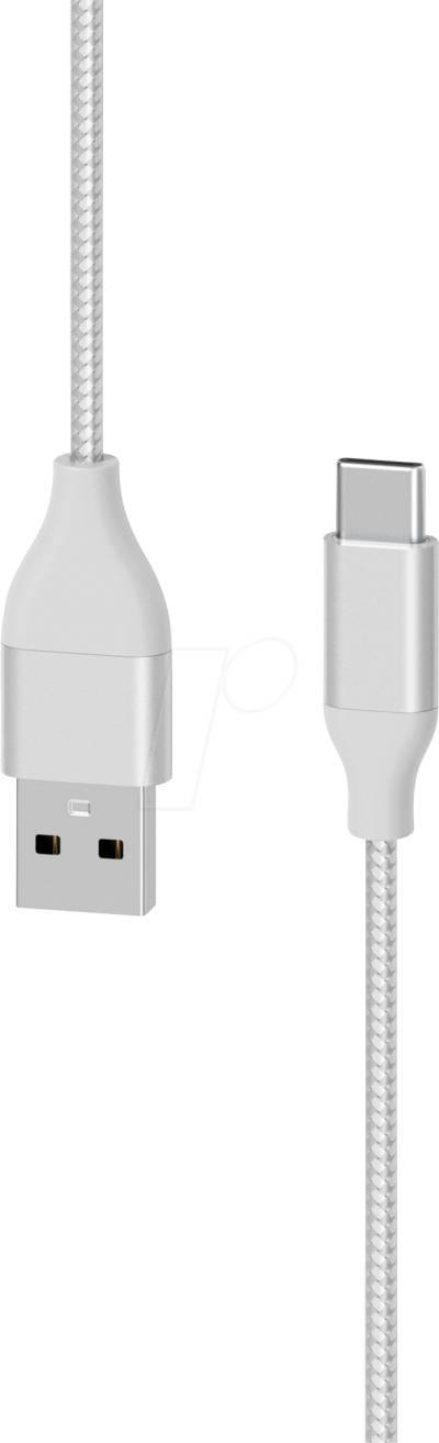 XLAYER 217082 - Sync- & Ladekabel, USB-A ->USB-C™, 1,5, silber von XLAYER
