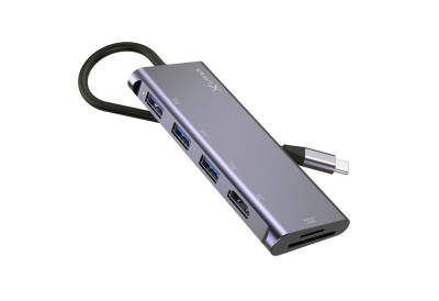 XLAYER USB 3.0 HUB XLayer Typ C 6-IN-1 Grey USB-Adapter von XLAYER