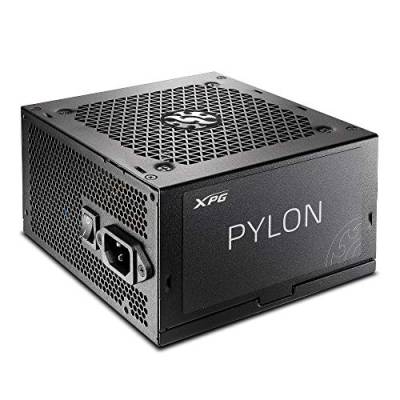 XPG Pylon 80 Plus Bronze ATX-Netzteil (leiser 120 mm FDB-Lüfter, japanischer Hauptkondensator, industrielle Schutzschaltungen, 550 Watt, EU, Schwarz) von XPG