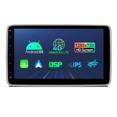XTRONS 10.1 Zoll Android 13 Autoradio Octa Core 2GB 32GB Eingebautes 4G Car Play Android Auto DSP WIFI Bluetooth GPS 1280*720 HD IPS-Bildschirm Optionaler DAB+ DVR TPMS OBD Universal 1-Din Autoradio von XTRONS
