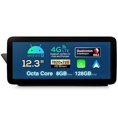 XTRONS 12,3 Zoll Android 12 Autoradio Multimedia Player Für Audi A4/A5 Linkslenker Qualcomm 662 Octa Core 8+128 HD IPS Touchscreen Eingebautes CarAutoPlay&Android Auto 4G LTE Support AHD Kamera von XTRONS