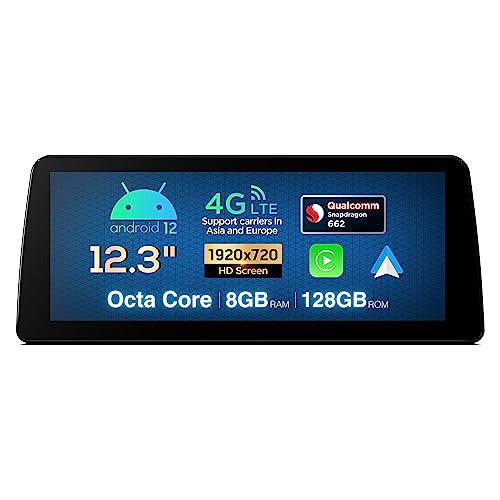 XTRONS 12.3 Zoll Android 12 Autoradio Multimedia Player Qualcomm 662 Octa Core 8+128 Eingebaute 4G LTE Unterstützung Qualcomm Bluetooth 5.1 für 5er E60/E61 CCC-System von XTRONS