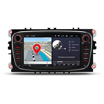 XTRONS 7 Zoll Android 12 Autoradio Quad Core 2GB 32GB Multimedia-Player mit Car Play Android Auto GPS DSP Bluetooth Voller RCA-Ausgang Optional DAB OBD2 TPMS FÜR Ford Focus C-Max(Schwarz) von XTRONS