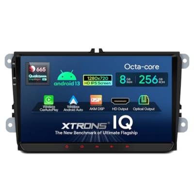 XTRONS 9 Zoll Android 13 Autoradio mit Navi Für VW Skoda SEAT Qualcomm 665 Octa Core 8GB 256GB Eingebaut 4G LTE CarAutoPlay Android Auto AKM DSP HD Ausgang Optional OBD DVR DAB TPMS von XTRONS