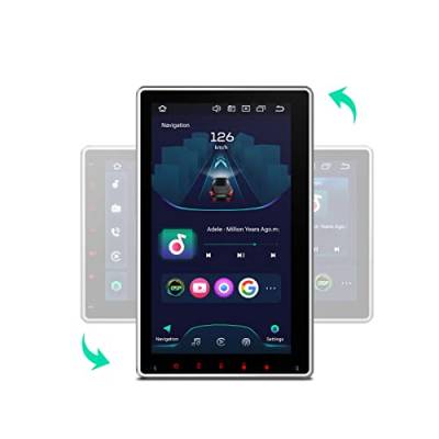 XTRONS Android 12 Autoradio 10.1 Zoll Drehbarer QLED Display Multimedia Player Octa Core 8+128 Eingebauter 4G LTE/CarAutoPlay/Android Auto/ROHM DSP 1280 * 720 IPS Bildschirm 2 Din Universal(TIX125L) von XTRONS