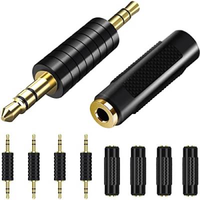 Xiatiaosann Stereo Audio 3,5mm Klinke Stecker Kupplung AUX Adapter, 5 Stück 3,5mm Klinke auf 3,5mm Klinke, 5 Stück 3,5mm Stecker zu 3,5mm Stecker, für Lautsprecher, Stereokabel, Kopfhörer von Xiatiaosann