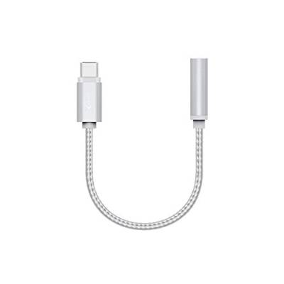 Xlayer Premium Adapter, Kopfhörer Adapterkabel Typ C (USB-C) auf 3,5 mm AUX, 0.12 Meter Länge, Silber von Xlayer