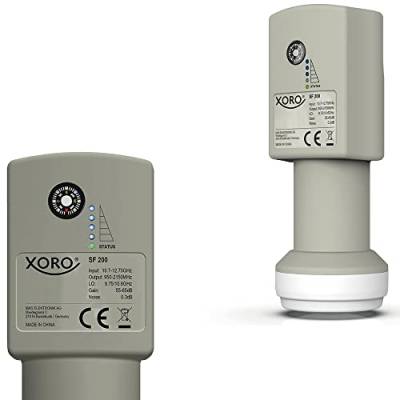 XORO SF 200 Twin - digitales Twin LNB mit integriertem SAT-Finder - ideal für Camping, schnelle und einfache Ausrichtung, Signalstärkeanzeige direkt am LNB von Xoro