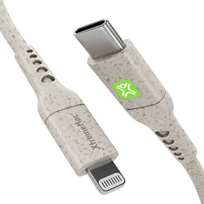 XtremeMac® Premium ECO USB-C auf Lightning Kabel, MFi-Zertifiziert Apple iPhone Ladekabel 13/13 Pro/12/12 Pro Max/11 Pro/X/XS/XR/8 Plus, für Typ-C Ladegeräte (Cable 100 cm lang, Weiß) von XtremeMac