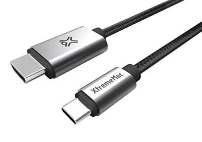 XtremeMac USB-C auf HDMI 4K / 60 HZ Kabel - 24-Bit-Farbe Bildschirmübertragung für MacBook mit USB-C Anschluss, Kabel für Fernsehübertragung, MacBook Zubehör, Spacegrau - 1 m von XtremeMac
