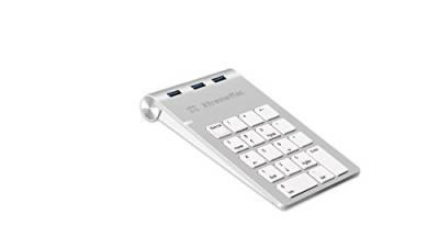 XtremeMac Ziffernblock Ultra Slim Numerische Tastatur Keypad Numpad über Kabel zu verbinden (3x USB A 3.0) von XtremeMac