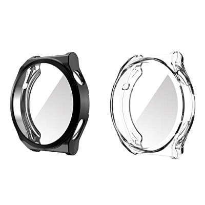 YHFZR Hülle für Huawei Watch GT 3 Pro 46mm, Ultra Schlank Silicone Schutzhülle Abdeckung Case Cover für Huawei Watch GT 3 Pro 46mm, Schwarz&Klar von YHFZR