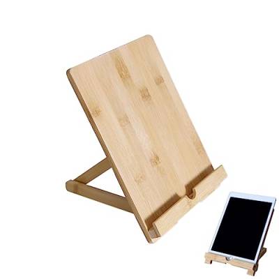 YIDM Tablet Ständer Holz Handy Ständer Tablet Halter Verstellbarer Faltbar Handy Ständer Holz ipad Ständer Holz für iPad iPhone Samsung Tablet-Halter Telefonhalter-Tisch von YIDM