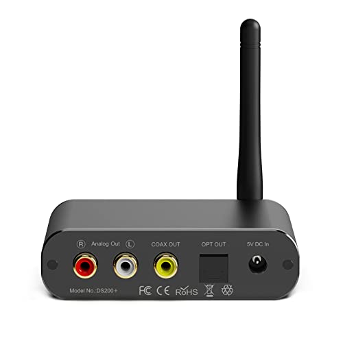 YMOO Bluetooth-Empfänger für Stereoanlage, Bluetooth-Audioadapter mit AUX optischer und koaxialer Buchse, HiFi DAC mit aptX Low Latency für kabelgebundene Lautsprecher/Stereo/Soundbar von YMOO
