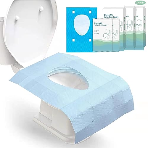 YQBFTC 30 Stück Einweg Toilettensitzbezug Papier,Toilettenauflage Einweg,Spülbare Toilette Auflage Toilettensitzbezüge Toilettenschutz Toilettenauflage WC Sitzauflage für Reisen öffentliche Toiletten von YQBFTC