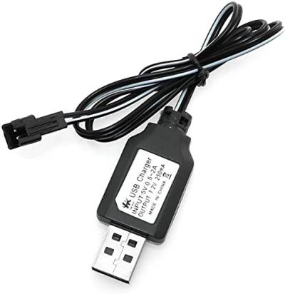 YUNIQUE GREEN-CLEAN-POWER - USB-Ladekabel SM-2P 250mAh | Für 7.2V NI-Mh Akkus von RC Autos, RC Hubschraubern | Schnellladung, Mehr als 18 Minuten Spielzeit, sm-2p Ladegerät, Kunststoff von YUNIQUE GREEN-CLEAN-POWER