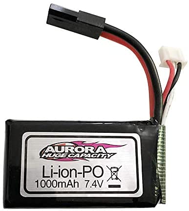 YUNIQUE GREEN-CLEAN-POWER - Wiederaufladbare Lipo Batterie 7.4V 1000mAh für RC Auto 1/16 XLH 9130, 9136, 9137 | Hohe Kapazität | Kein Memory-Effekt | Einfach zu Benutzen | 55x30x15 - Gewicht : 50 Gr von YUNIQUE GREEN-CLEAN-POWER