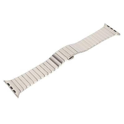 YUYTE Edelstahl-Uhrenarmband, Ersatzarmband für IWatch mit Schnellverschluss-Federstift, Feste Verbindung, Einfache Installation, Silber von YUYTE