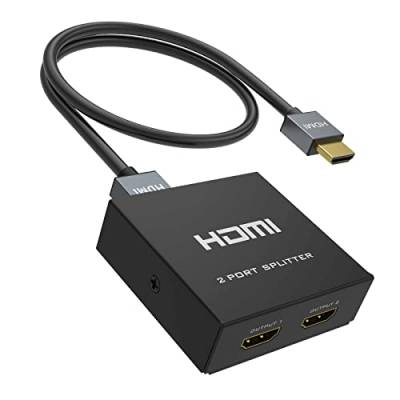 4K HDMI Splitter 1 in 2 Out+4K HDMI Kabel, Yinker HDMI Verteiler HDMI Adapter für 2 Bildschirme 4K@30Hz Nur Duplizieren Splitter 2 Port für Xbox360 PS4 PS3 Roku von Yinker