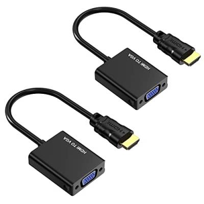 Yinker HDMI zu VGA Adapter 2 Stücke, HDMI auf VGA Konverter Gold-Plated Stecker zu Buchse Duplizieren Erweiterung für Computer Desktop, Monitor, Projektor, HDTV, Chromebook von Yinker