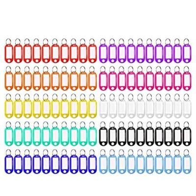 100 Stück Schlüsselanhänger, Schlüsselanhänger Beschriftbar Kunststoff Schlüsselschilder mit Ring Schlüssel Beschriftung zum Schlüssel Koffern Haustieren Markieren(10 Farben) von Yoosso