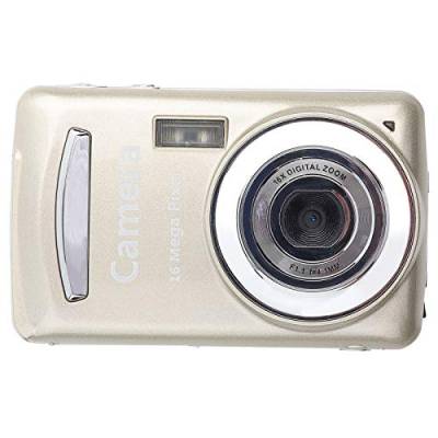 Digitalkamera, Kompakte Vlogging-Kamera 16MP 720P 30FPS 4X Zoom HD Digital-Videokamera für Anfänger Fotografie (Gold) von Yosoo Health Gear