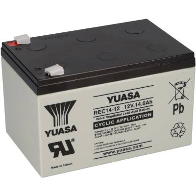 Yuasa Blei-Akku REC14-12 Pb 12V / 14Ah Zyklenfest, Faston 6,3mm von Yuasa