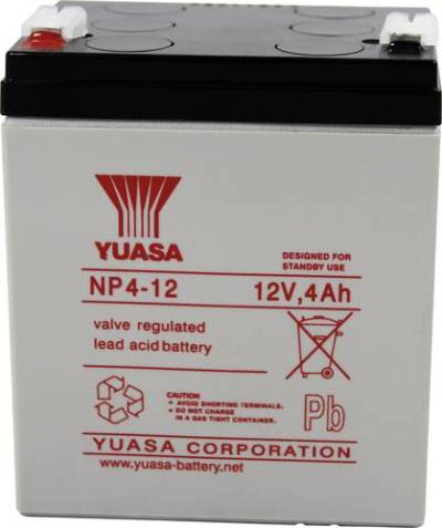 Yuasa NP4-12 NP4-12 Bleiakku 12V 4Ah Blei-Vlies (AGM) (B x H x T) 90 x 106 x 70mm Flachstecker 4.8mm von Yuasa