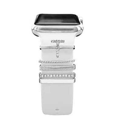 Dekorative Ringschlaufen Smart Watch Band Charms Metall glänzendes Zubehör kompatibel für Apple Watch Series 8 7 6 5 4 3 2 1 45mm 44mm 42mm 41mm 40mm 38mm (nicht Band oder Uhr) von YuiYuKa