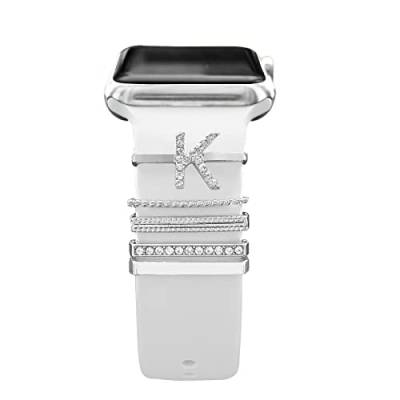 Dekorative Ringschlaufen Smart Watch Band Charms Metall glänzendes Zubehör kompatibel für Apple Watch Series 8 7 6 5 4 3 2 1 45mm 44mm 42mm 41mm 40mm 38mm (nicht Band oder Uhr) von YuiYuKa