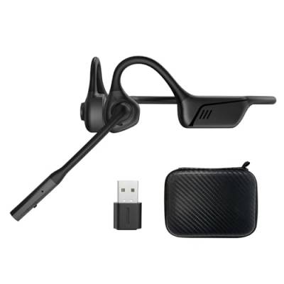 ZIOCOM Kopfhörer mit Luftleitung, Open-Ear-Kopfhörer mit Mikrofon und Geräuschunterdrückung, aptX-LL Bluetooth Wireless Headset mit USB-A-Dongle, kompatibel mit PS4 / PS5 / PC（Nicht für Teams） von ZIOCOM