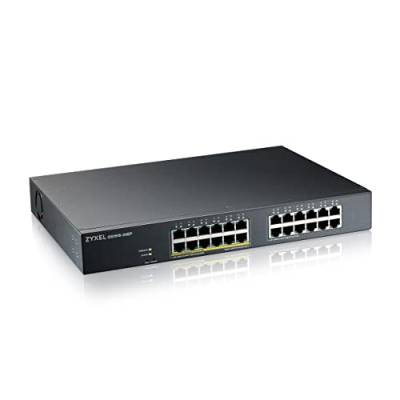 Zyxel GS1915-24EP, 24 Port poe Switch, 24-Port GbE, 130 Watt 802.3at, rackmount, fanless, Smart hybrid Mode Switch, standalone or NebulaFlex Cloud von ZYXEL