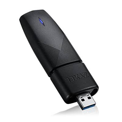 Zyxel WiFi 6 AX1800 USB-Stick – Unterstützt MU-MIMO, OFDMA für EIN verzögerungsfreies Netzwerk-Erlebnis. Hochentwickelte Sicherheit durch WPA2-/WPA3-Verschlüsselung [NWD7605] von ZYXEL