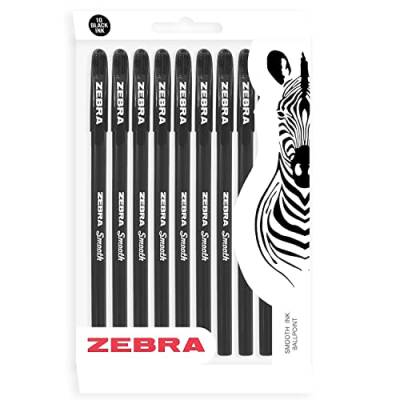 Zebra Doodler'z Stick Gel-Kugelschreiber, 1,0 mm, schwarze Fässer und schwarze Tinte, 10 Stück von Zebra Textil