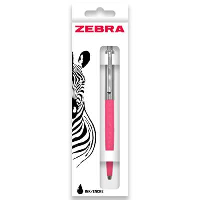 Zebra Pen 901 Druckkugelschreiber, mittlere Spitze, 1,0 mm, schwarze Tinte, tiefrosa Schaft von Zebra Textil