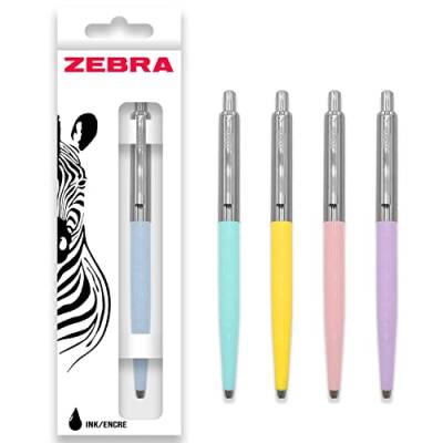 Zebra Pen 901 Druckkugelschreiber, mittlere Spitze, 1,0 mm Spitze, schwarze Tinte, Pastellfarben, 5 Stück von Zebra Textil