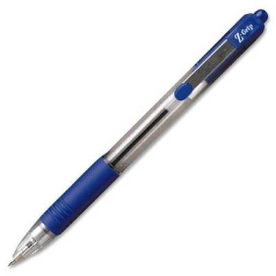 Zebra Pen Kugelschreiber, einziehbar, 1,0 mm med. PT, 1DZ, CL/blau Tinte (22220 –) Kipper von Zebra Textil