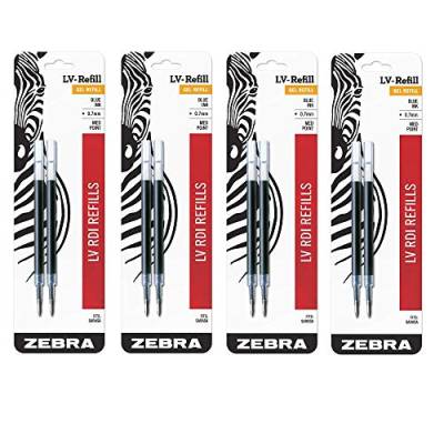Zebra Sarasa RDI LV-Refill, Medium Point, 0.7mm, Blue Ink, 2-Count, 4 PACK von Zebra Textil
