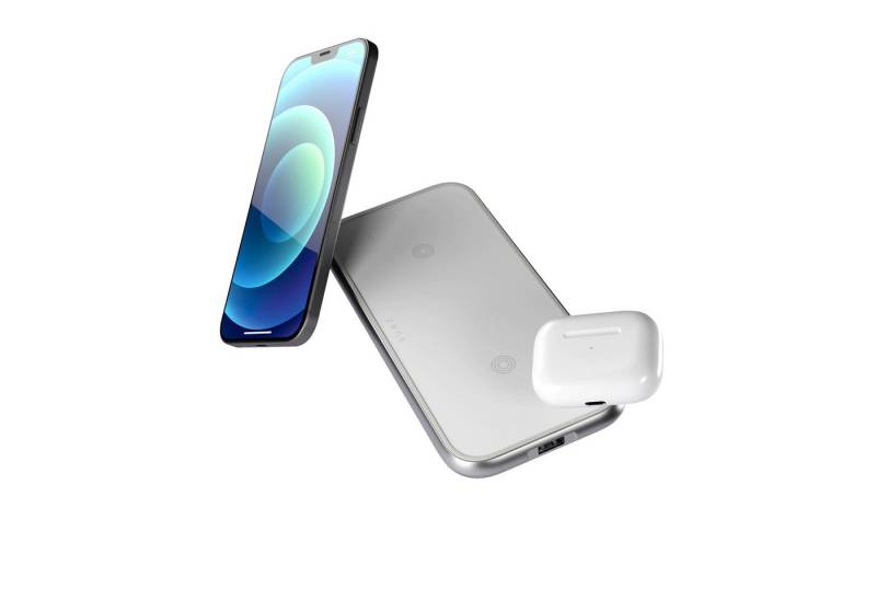 Zens Aluminium Dual Wireless Charger (Apple & Samsung Fast Charging, Netzteil + Kabel inklusive) von Zens