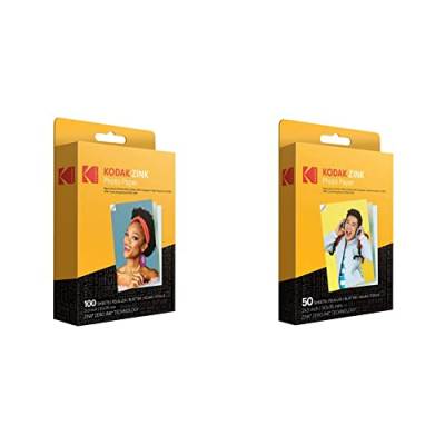 Kodak 2"x3 Premium Zink Fotopapier (100 Blatt) Kompatibel mit Kodak PRINTOMATIC-, Kodak Smile- und Step-Kameras und -Druckern & Zink Photo Paper, 50 x 76 mm, Sofortbildfilm, 50 Stück von Zink