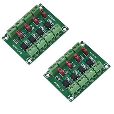 ZkeeShop 2Pcs PC817 4 Channel Optocoupler Isolation Board Voltage Converter Adapter Module 3.6-30V Driver Photoelectric Isolated Module von ZkeeShop