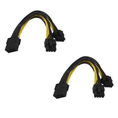 ZkeeShop 8 Pin Buchse to Dual 8Pin (6+2) Stecker Splitter Power Adapter Cable GPU Power Cable PCI-e Netzteil Erweiterung Kabel 8 inch (2PCS) von ZkeeShop