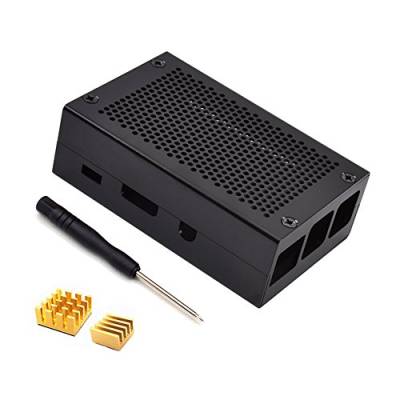 ZkeeShop Gehäuse Aluminium mit Kühlkörper Compatible for Raspberry Pi 3 Model B ，Pi 3 B+，RPi 2 (Raspberry Pi Board Nicht enthalten) (Schwarz) von ZkeeShop