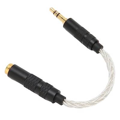 Zunate 4,4 Mm Symmetrische Buchse auf 3,5 Mm Stereo-Stecker, Audiokabel, Vergoldete Anschlüsse, Kopfhörer-Stecker-Adapter für Heim-Stereoanlagen, Auto-Stereoanlagen, Lautsprecher (Silver) von Zunate