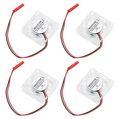 Zunate 4PCS Lüfter für Raspberry Pi 4B, Lüfter LED Blaulicht Kühler Kühler Computerzubehör (separater Lüfter) von Zunate