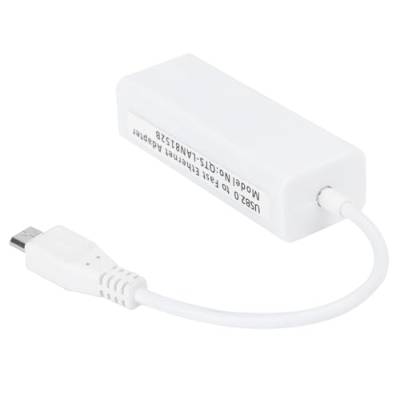 Zunate Micro-USB-auf-RJ45-Ethernet-Netzwerkkartenadapter Für1,3-W-Motherboard, Erweiterung des Micro-USB-auf-Gigabit-Ethernet-Ports, Vollduplex 10/100 Mbit/s, USB 2.0 3.0-kompatibel von Zunate