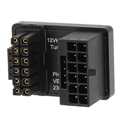 Zyyini Grafikkarten-Stromanschluss, Stecker auf Buchse, GPU-Stromadapterkarte, Elegant, Kompakt, 180-Grad-Plug-and-Play für PC (Schwarz) von Zyyini